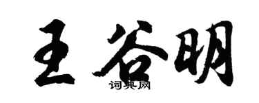 胡问遂王谷明行书个性签名怎么写