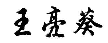 胡问遂王亮葵行书个性签名怎么写