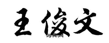 胡问遂王俊文行书个性签名怎么写