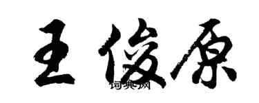 胡问遂王俊原行书个性签名怎么写