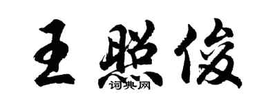 胡问遂王照俊行书个性签名怎么写