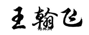 胡问遂王翰飞行书个性签名怎么写