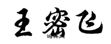 胡问遂王密飞行书个性签名怎么写