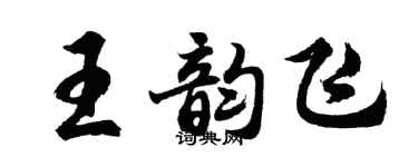 胡问遂王韵飞行书个性签名怎么写
