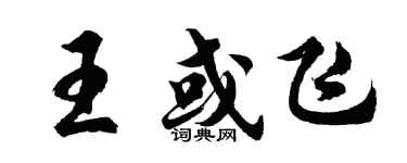 胡问遂王或飞行书个性签名怎么写