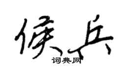 王正良侯兵行书个性签名怎么写