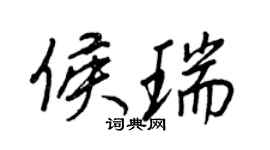王正良侯瑞行书个性签名怎么写