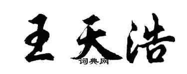 胡问遂王天浩行书个性签名怎么写