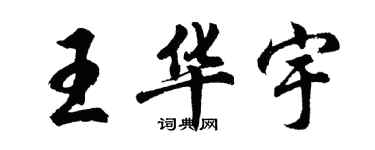 胡问遂王华宇行书个性签名怎么写