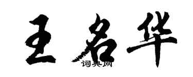 胡问遂王名华行书个性签名怎么写