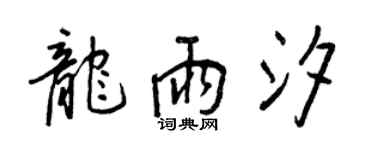 王正良龙雨汐行书个性签名怎么写