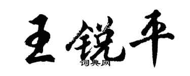 胡问遂王锐平行书个性签名怎么写