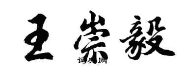 胡问遂王崇毅行书个性签名怎么写