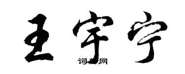 胡问遂王宇宁行书个性签名怎么写
