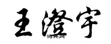 胡问遂王澄宇行书个性签名怎么写