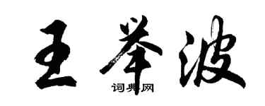 胡问遂王举波行书个性签名怎么写