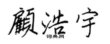 王正良顾浩宇行书个性签名怎么写