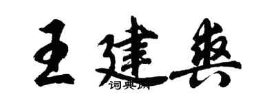 胡问遂王建爽行书个性签名怎么写