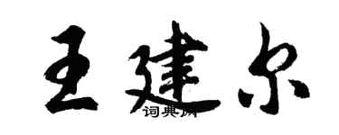 胡问遂王建尔行书个性签名怎么写