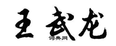 胡问遂王武龙行书个性签名怎么写