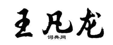 胡问遂王凡龙行书个性签名怎么写