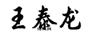 胡问遂王泰龙行书个性签名怎么写