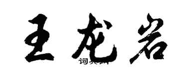胡问遂王龙岩行书个性签名怎么写