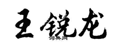 胡问遂王锐龙行书个性签名怎么写