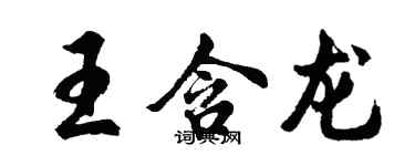 胡问遂王含龙行书个性签名怎么写