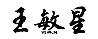 胡问遂王敏星行书个性签名怎么写