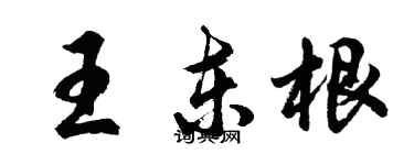 胡问遂王东根行书个性签名怎么写