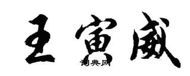 胡问遂王寅威行书个性签名怎么写
