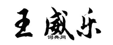 胡问遂王威乐行书个性签名怎么写