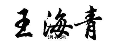 胡问遂王海青行书个性签名怎么写