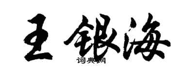 胡问遂王银海行书个性签名怎么写