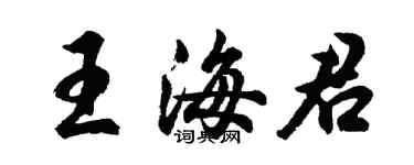 胡问遂王海君行书个性签名怎么写