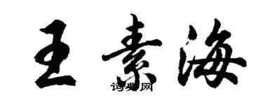 胡问遂王素海行书个性签名怎么写