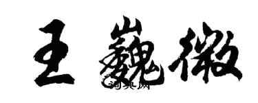 胡问遂王巍微行书个性签名怎么写