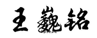 胡问遂王巍铭行书个性签名怎么写