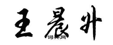 胡问遂王晨升行书个性签名怎么写