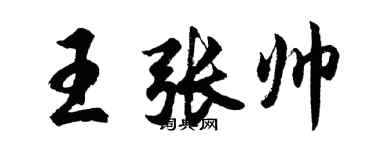 胡问遂王张帅行书个性签名怎么写