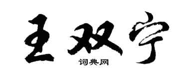 胡问遂王双宁行书个性签名怎么写