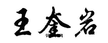 胡问遂王奎岩行书个性签名怎么写