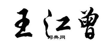 胡问遂王江曾行书个性签名怎么写