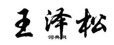 胡问遂王泽松行书个性签名怎么写