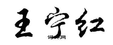 胡问遂王宁红行书个性签名怎么写