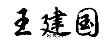 胡问遂王建国行书个性签名怎么写