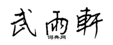 王正良武雨轩行书个性签名怎么写