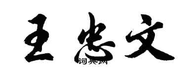 胡问遂王忠文行书个性签名怎么写