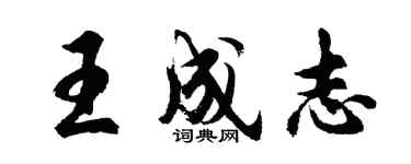 胡问遂王成志行书个性签名怎么写